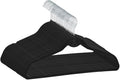 Heavy Duty Velvet Hangers with Cascade Hook, Durable, 360 Degree Rotatable Hook (30, Black)
