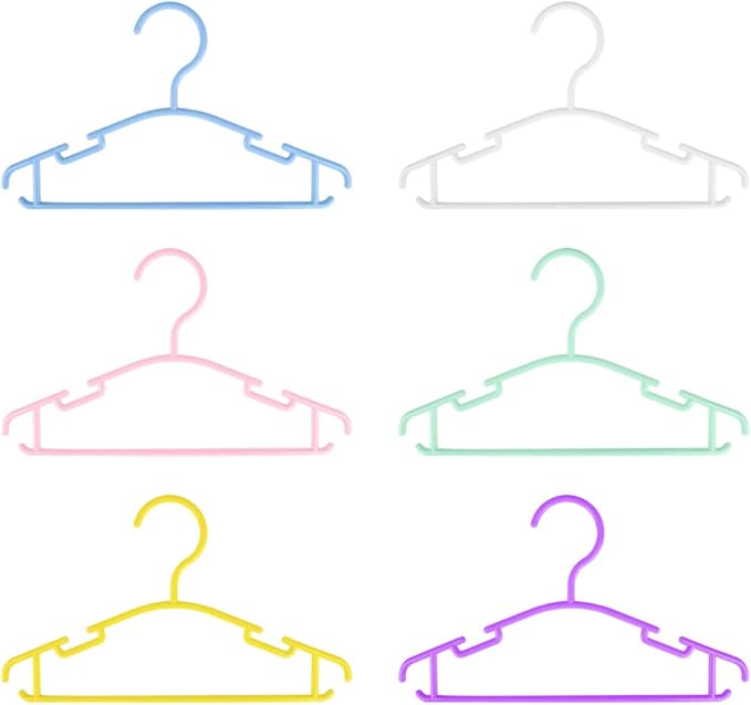 GoodtoU 60 Pack Kids Hangers Multicolor Baby Hanger Childrens Plastic Infant Hanger Toddler Hangers for Baby Clothes