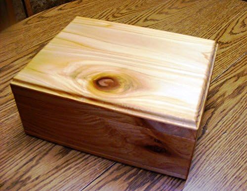 Steve's Gift Shoppe Cedar Keepsake Memory and Treasure Box or Storage Box - Size 10.75 x 8.5 x 5 Inches