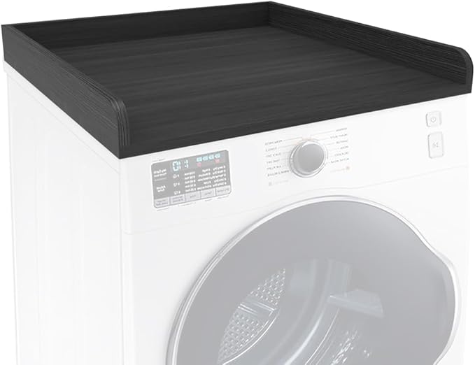 Washer Dryer Countertop Only, 27.5" x 27.5" Laundry Room Countertop for Folding, Washer and Dryer Countertop Single with Non-Slip Pads, Easy Install Washer and Dryer Topper with Edge Rails Black