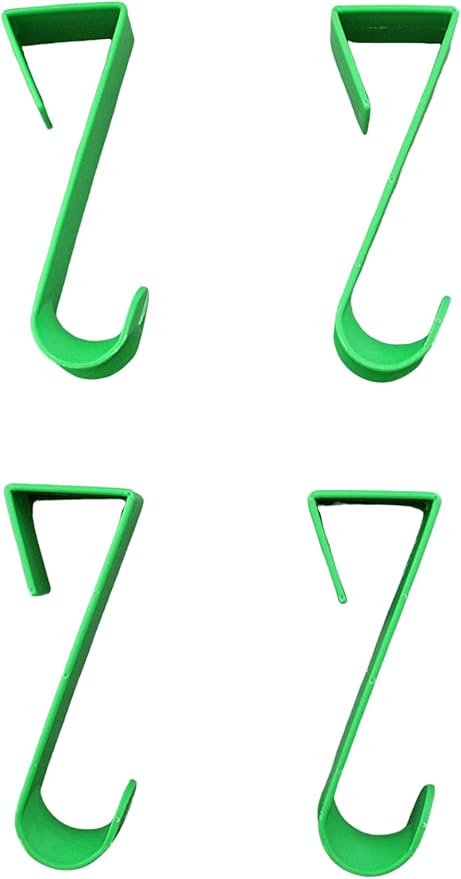 Dependable Industries Over-The-Door Hanger Hook Set 4-Pack of 4.5 in. Plastic Over-The-Door Hangers & Over-The-Door Hooks – Over-Door Hooks for Hanging Clothes & Towels (Green)