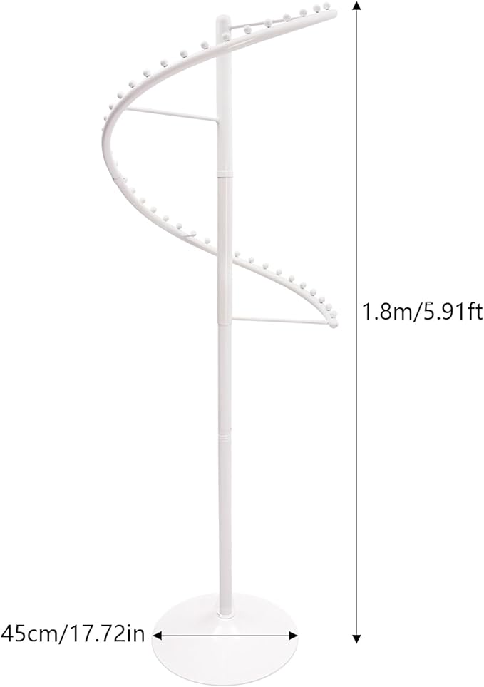 YIYIBYUS Rotating Clothing Rack, 38 Ball Heavy Duty Garment Rack, Standing Iron clothes Hanging Rack Freestanding Hanger For Boutique Display Bedroom Space Saving (White)