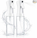 2 Pack Spray Bottles for Hair - Continuous Water Mister Spray Bottles with Ultra Fine Mist Spray for Hairstyling, Barbers, Salons, Skin Care, Cleaning, Plants, Pets (Ivory, 10.1 oz)