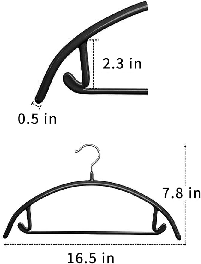 SLMT Sweater Hangers No Shoulder Bump Metal Coat Hangers Non Slip Clothes Hangers for Closet (20 Pack)