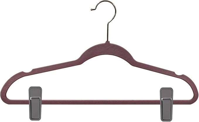 Premium Heavy Duty ABS Plastic Slim-line Hanger Set of Finger Clips for Velvet Hangers - 20 Pack (Gray)