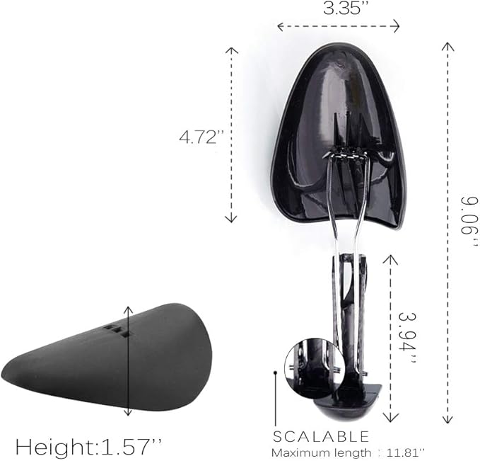 FONHERILI WAJJ 10 Pairs Practical Adjustable Length Men Shoe Tree Stretcher Holder Shaper Support with A Shoe Bag(Men Black)
