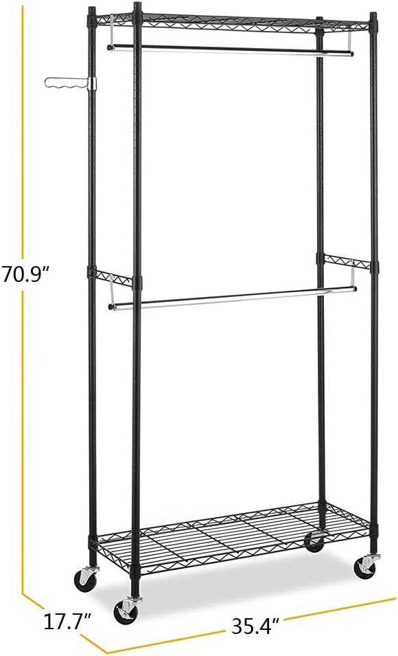 Savins gt1-zj Closet Organizer Garment Rack Clothes Hanger Home Shelf Heavy Duty Furniture