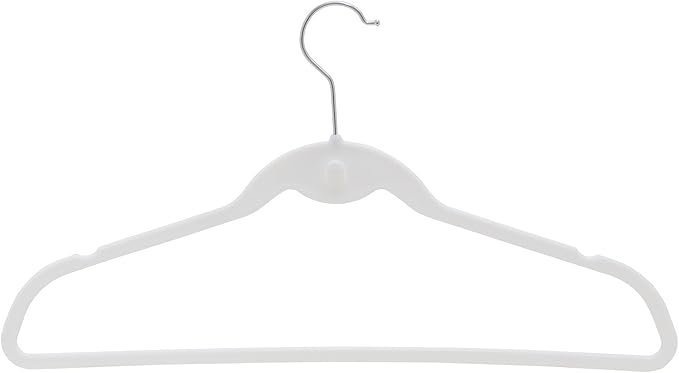 Prettyia Cascade Hangers White Steel Swivel Hooks -Slim, Sturdy Saves You Extra Space - Box of 20