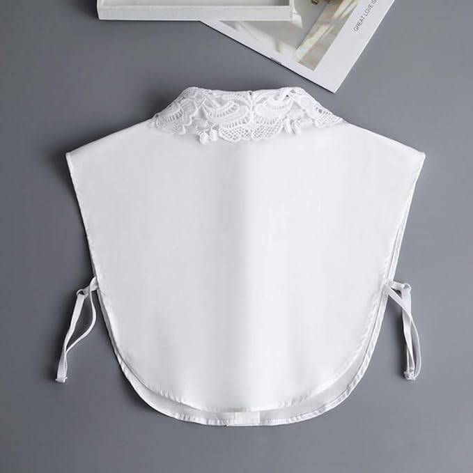 YAKEF Lady Half-Shirt Blouse Detachable Lace Chiffon Fake Collars Dicky Collar Faux Collar