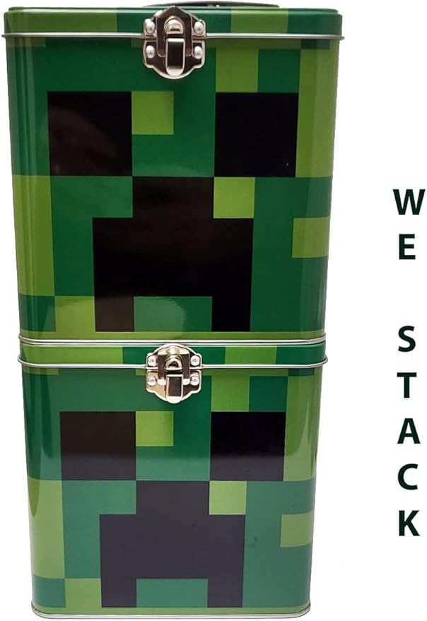 The Tin Box Company Minecraft XL Storage Tin with Handle, Minecraft