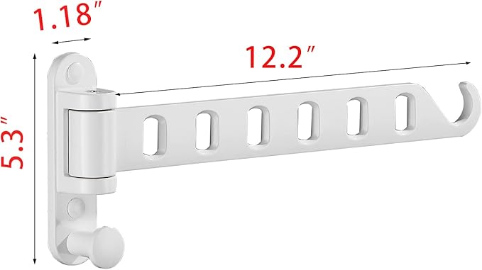 JOOM Laundry Drying Rack Wall Mounted Clothes Drying Rack Clothes Hanger White