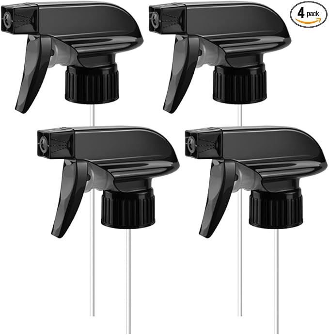 Sprayer Bottle Nozzle Heads Replacements for 8 oz / 16 oz Glass Plastic Spray Bottles, Fit for Window Cleaners Aromatherapy Facial hydration Watering Flowers Hair Care (4 Pack)