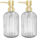 Soap Dispenser - 2 Pack 14 Oz Kitchen Soap Dispenser with Pump, Bathroom Transparent Soap Dispenser Bottle for Hand Soap, Dish Soap or Lotion (White)