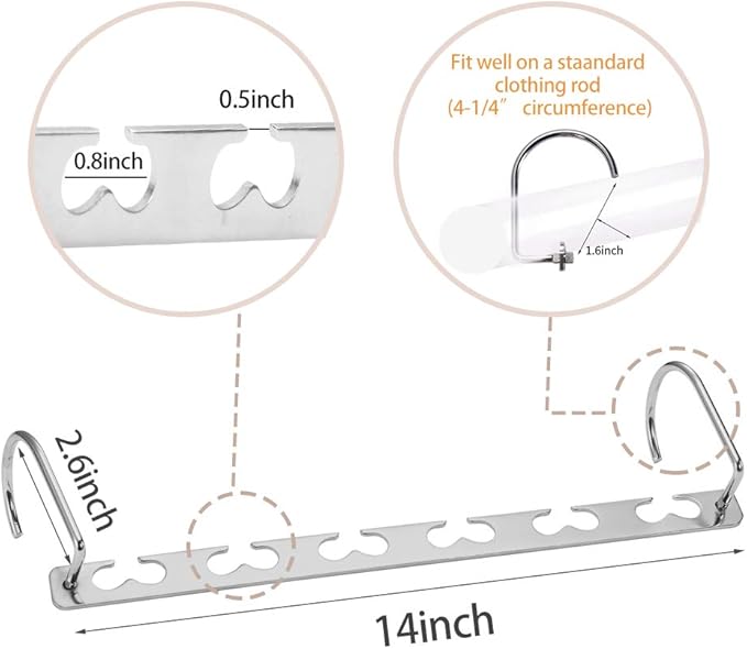 Metal Magic Hangers Space Saving Clothes Hangers Closet Space Saver Clothing Hanger Oragnizer for Wardrobe Space,Wrinkle-Free Clothes（Pack of 20）