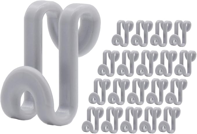 60 Pcs Clothes Hanger Connector Hooks, Mini Cascading Hanger Hooks for Velvet Huggable Hangers, Wooden Hangers, Heavy Duty Space Saving for Closet (Grey)