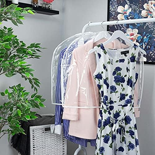 HANGERWORLD 20 Pack Shoulder Covers - 24" x 21.5" with Gusset - Large PEVA Plastic Garment Cover Dust Protector for Hanging Clothes Storage