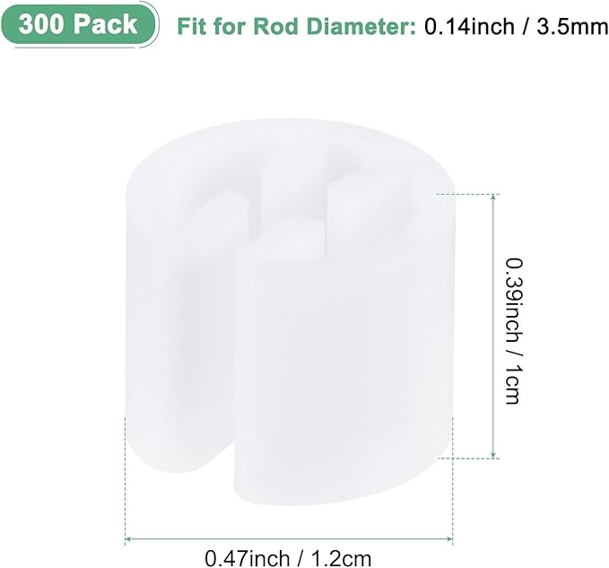 300-Pack Clothes Hanger Markers Blank, Plastic Garment Color Coded Size Clips Fit 3.5mm Rod for Clothing/Wire Hangers, Colored Coding Marker [White]