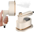 Travel Steamer Iron for Clothes Mini-Portable Ironing Machine Travel and Iron Fast 10s Heat-Up and 180° Rotating Handle,Horizontal and Vertical,Garment Steamer and Iron for Travel Office Home(White)