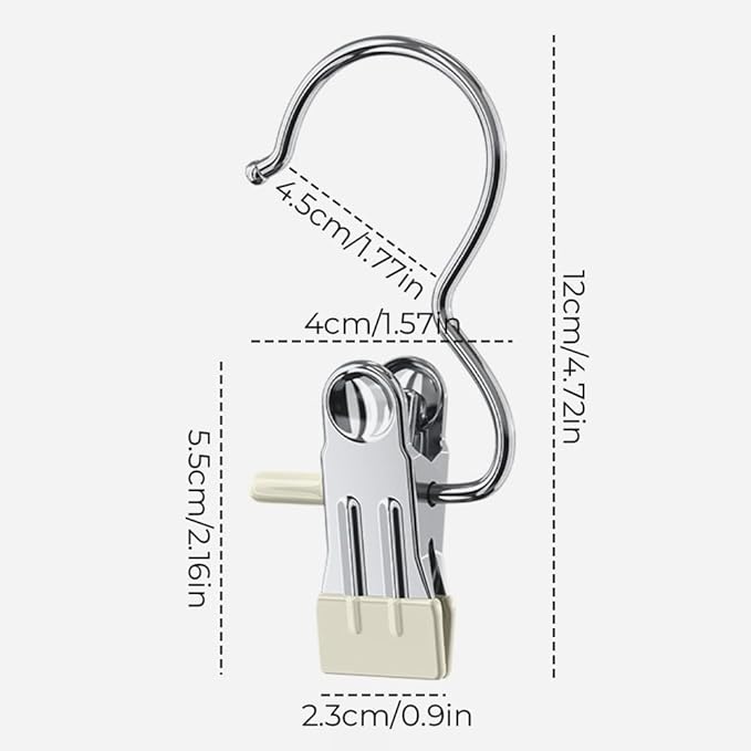 Space-Saving Clothespin Hat Pants Storage Hanging Travel Hook, Boot Hangers for Closet, Laundry Hooks Hanging Clips Clothes Pins Socks Towel Clips Hanging Hooks with Clips for Home (Grey, 30 PCS)