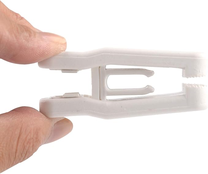 ONE250 Premium Heavy Duty ABS Plastic Slim-line Hanger Set of Finger Clips for Velvet Hangers - 20 Pack (White)