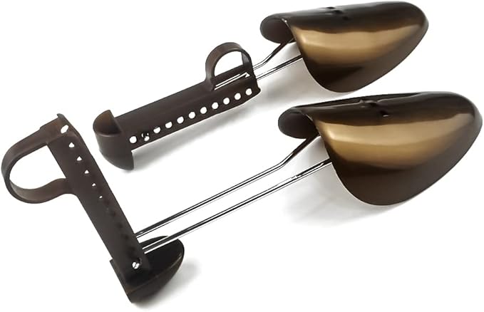 WAJJ 10 Pairs Plastic Shoe Tree Stretcher Shaper for Men Adjustable Length Shoes Boot Holder Shaper Support(Brown Men)