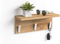 Mobili Fiver, Wall coat hanger, Rachele, 15.74 in, Rustic Oak, Made In Italy
