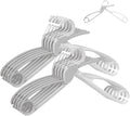 Quick-Release Clothes Hangers for Sweaters & T-Shirts - Neckline Protection, No Stretch, No Shoulder Bumps, Space-Saving Stackable Design [Gray, Pack of 10]