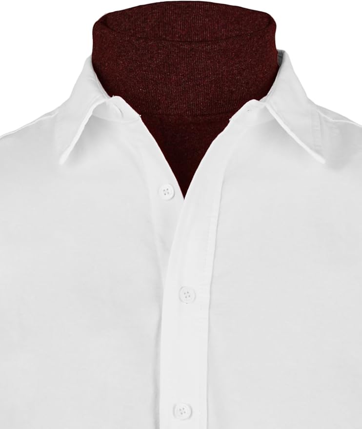 Ohoo Ribbed Cotton Blend Fake Turtleneck Dickey Collar Lightweight Detachable Mock Layering Accessory for Men Women