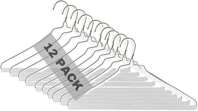 Royal Dry Clean Supply | 16" Inch Strut Hanger Pants Hanger - White Tube for Dry Cleaners or Home, Pack of 12