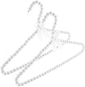 Angoily 2 Pcs Pearl Clothes Hangers, White Mini Pearl Beaded Clothes Hanger with Ribbon, Small Cute Metal Coat Non Slip Wedding Dress Closet Organizer Kids Baby Children Toddler Pet Dog Cat Display