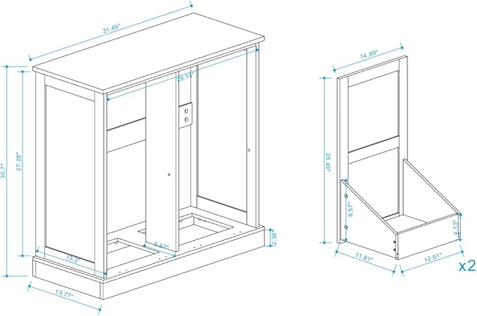 Laundry Hamper Cabinet with Removable Basket, Double Tilt Out Laundry Hamper, Wood Bathroom Storage, Free Standing Home Organizer, White