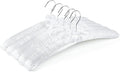 Amber Home 5 Pack 17 Inch Large White Satin Padded Hangers for Women Clothing, Anti Slip Cushioned for Sweaters, Silk Fancy Dress for Wedding, Delicate Cashmere