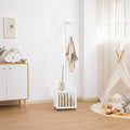 AQIMUELE Kids Coat Rack,Solid Wood Coat Rack with 6 Hook for Bedrooms,Kids clothing rack(White)