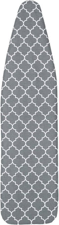 Ironing Board Cover and Pad (Grey Lattice), 100% Cotton with Ultimate Double Padding by Seymour Home Products; Fits Full Size Board | Stain and Scorch Resistant; Elastic Edge | Laundry Accessories