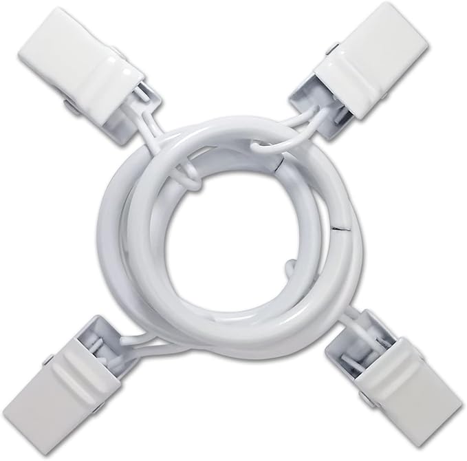 44 Pack White Curtain Rings with Clips, Curtain Hooks Hangers Clip Rings for Hanging Drapes Bows Hat, Drapery Rings 1 in I D, Fits up to 5/8 in Diameter Curtain Rod.