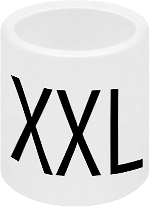 SSWBasics Hi-Rise Hanger Markers - 2XL, Pack of 50, White/Black, Size Organizing, Plastic, 0.5" x 0.5" Cylindrical, 4" x 2" Size Markers for Clothes