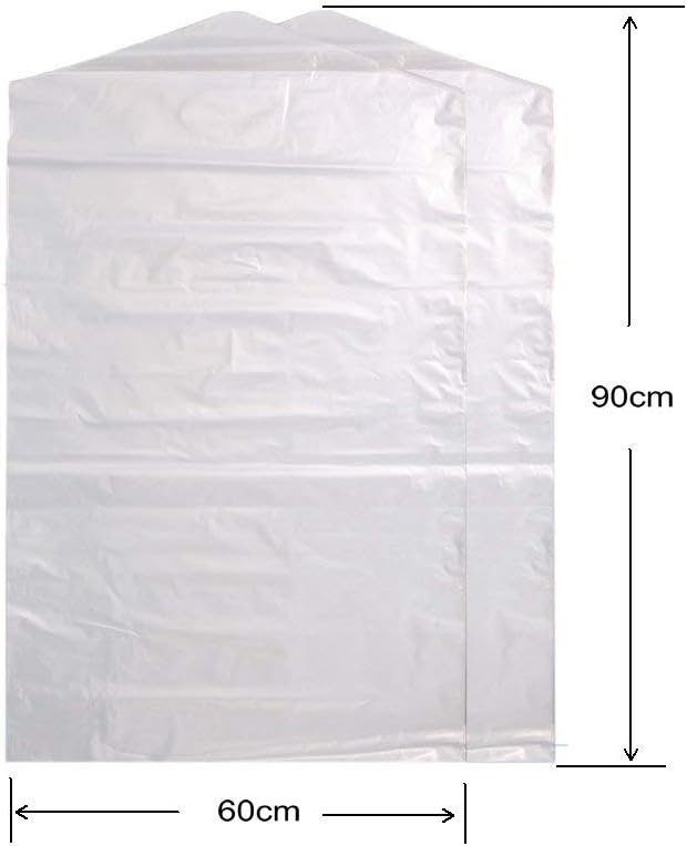 Fangkun Pack of 50 Garment Bag Transparent Clothing Dust Cover Dustproof Hanging Clothes for Dry Cleaner, Home Storage,Travel, Clothes Storage Closet 60 × 90 cm