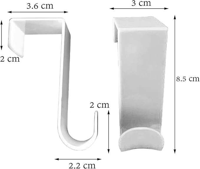 1st Choice Over The Door Hooks Hangers, Laundry Hanger White Plastic 2 Pack Coats Towels Clothes,White