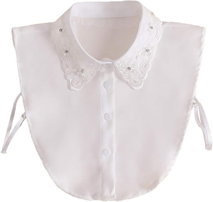 YAKEF Lady Half-Shirt Blouse Detachable Lace Chiffon Fake Collars Dicky Collar Faux Collar
