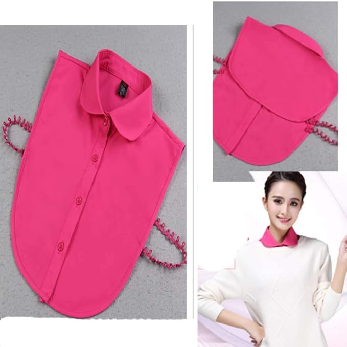 YEKEYI Lady Half Shirt Blouse - Detachable Collar Dickey for Women