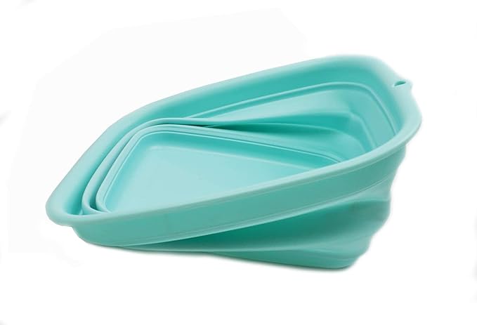 SAMMART 7.7L (2 Gallon) Collapsible Tub - Foldable Dish Tub - Portable Washing Basin - Space Saving Plastic Washtub (Lake Green, S)