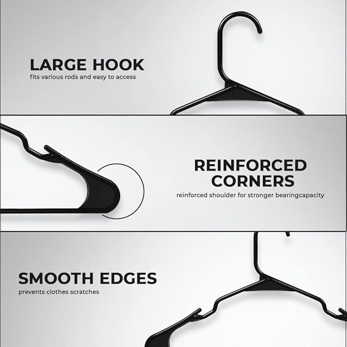 60 Pack Heavy Duty Clothes Hangers - Organize Your Closet Effortlessly with Non-Slip, Space-Saving Design