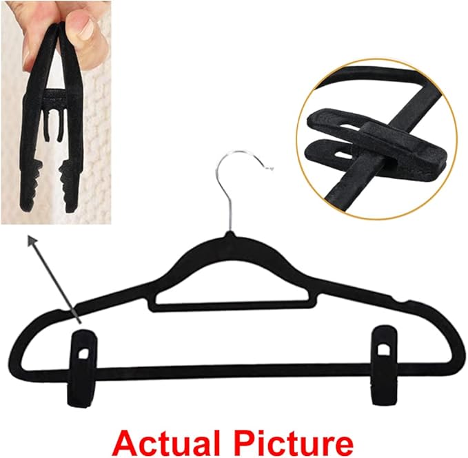 Velvet Hanger Clips - 20pcs Plastic Clips for Velvet Hangers