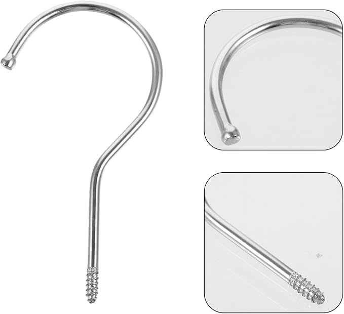 GLEAVI DIY Hanger Hooks 10pcs Heavy Duty Screw-in Hooks Home Clothing Hanger Accessories Smooth Surface No Scratch