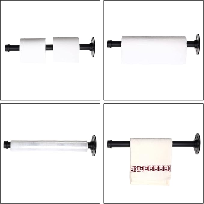 Sumnacon 2 Pack 14 Industrial Pipe Wall Mounted Clothing Rack Bar -- Metal Garment Bracket Frame