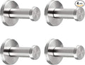 Bathroom Towel Hooks, 4 Pack Round Coat Hooks, Sturdy Wall Mounted Robe Hook, SUS 304 Stainless Steel Heavy Duty Clothes Hanger, Wall Towel Hooks for Bathroom Bedroom Kitchen (2 in, Brushed)