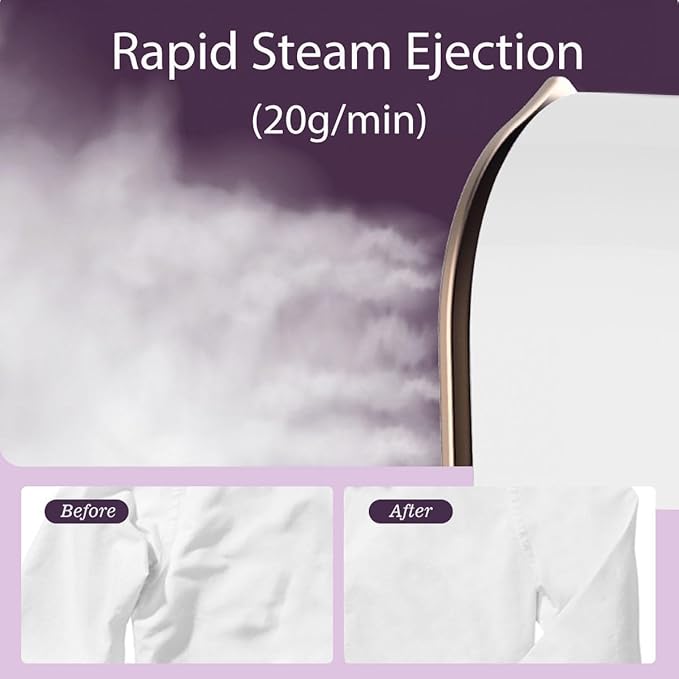 Mini Steam Iron for Clothes, Travel Steamer for Clothes Portable, Micro Steam Iron Mini Handheld Steamer Support Dry And Wet Ironing for Home Travel （Purple）