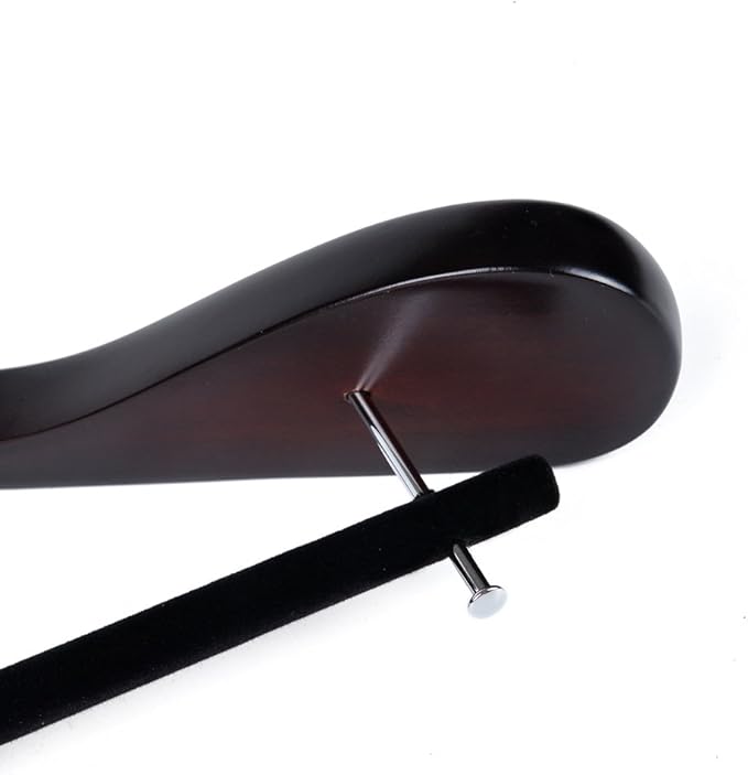 Luxury Wide Shoulder Wooden Hangers 2 Pack, with Velvet Bar, Smooth Mahogany Finish Wood Suit Hanger Coat Hanger for Closet, Holds Upto 20lbs, 360° Swivel Hook, for Jacket, Dress Heavy Clothes Hangers