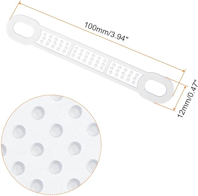uxcell 50Pcs Non-Slip Hanger Grips Silicone Adhesive Clothes Hanger Strips for Wood Plastic Hangers, Clear (3.94" x 0.47")