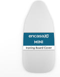 Encasa XO Ironing Board Cover and Pad 28"x12" - Thick 2mm Foam Padding, Drawstring Tightening & Lock, Heat Reflective, Scorch & Stain Resistant, Mini Ironing Board - Silver Premium